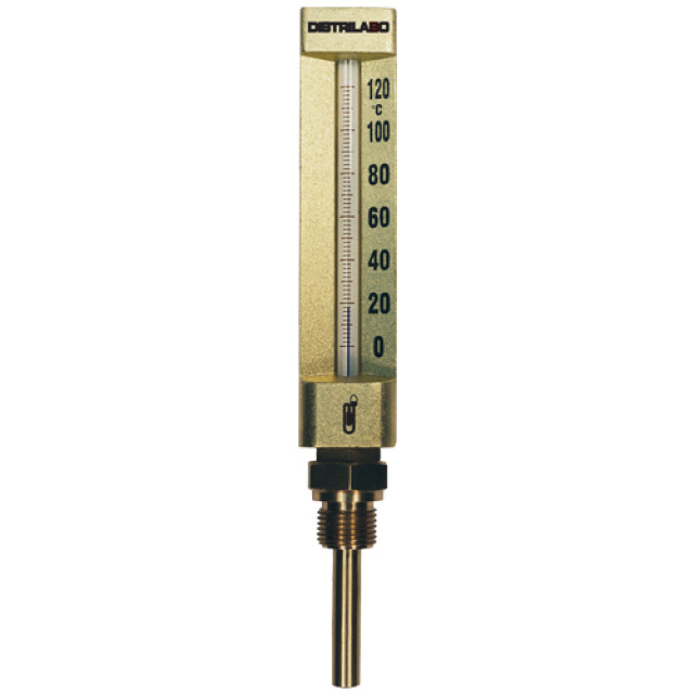 Thermomètre industriel droit en verre - 150x36mm -30 à 50°C