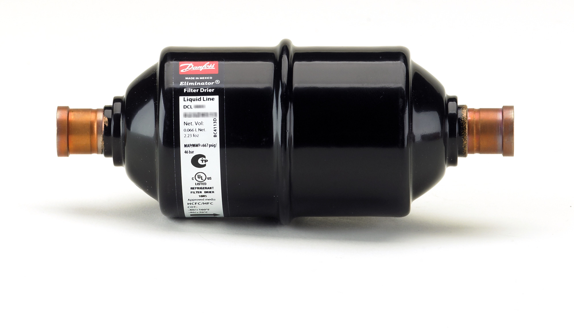 Filtre déshydrateur monobloc DCL163S Danfoss - 3/8" ODF