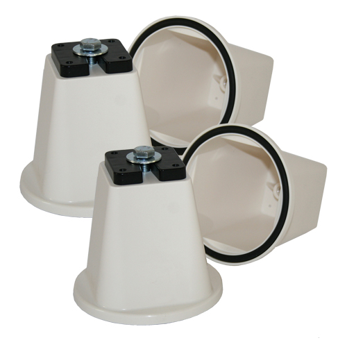 Supports PVC blancs avec plaques antivibratiles Freddox - x4